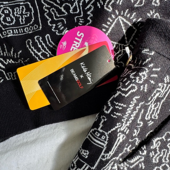 Black Two-Piece Knit Set with White All-Over Graphic Motif - Picture 5 of 5